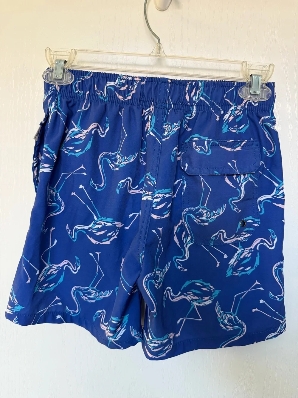 Boys’ Navy Flamingo Print Swim Shorts